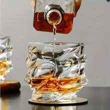 Bộ 6 ly thủy tinh cao cấp, sang trọng, họa tiết dập nổi, thích hợp dùng cho rượu whisky, cocktail Bourbon, espresso, tequila, nước soda. Hoàn hảo cho gia đình, quán bar, tiệc tùng, quà tặng cho nam giới, quà tặng Ngày của Cha. Dung tích 340ml/11.6oz. - trong suốt - Xem 5