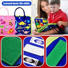 婴儿翻转学习板，感官发展活动板，多功能触觉玩具，可拆卸婴儿忙碌板，拼图学习玩具，培养认知能力 - 彩色 - 查看 6