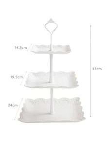 2set/1set 3-Layer White Cake Stand, Cookie Tray And Cupcake Tower, Ideal For Decorating Cakes On Weddings, Graduation Parties And Other Occasions/Holidays & Party Supplies / Cake Decorating Supplies /Cupcake Stands/Room Decor/Halloween Decor/Halloween/Fall Decor/Home Decor/Fall Decorations For Home/Kitchen Accessories