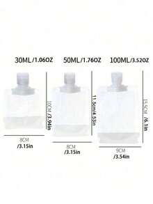 10PCS Portable Lotion Fluid Makeup Packaging Bag Cosmetic Shampoo Suction Bag Reusable Squeeze Stand Up Spout Pouch Refillable Empty Squeeze Pouch Travel Bottle