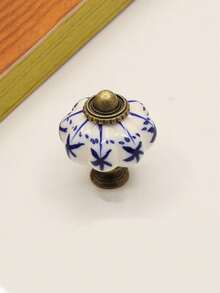 1/6 szt. Gałka do szuflady w stylu vintage, niebiesko-biała ceramiczna gałka do szafki, gałka do szafki w kształcie dyni, gałka do komody w stylu retro, uchwyt do okuć meblowych - uchwyt do szuflady w stylu vintage ze śrubami, nadaje się do szaf, szuflad i szafek - Wielokolorowe - Zobacz 18