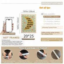 1/3 buc, Tablou de perete pe pânză, Decor de perete înrămat, Decor pentru camera copiilor, Te iubesc până la lună și înapoi, Decor de perete roz, verde, albastru, Cadou pentru bebeluși, Decor pentru creșă, Decor pentru preșcolari, Cadou de ziua de naștere, Decor de sărbători pentru copii