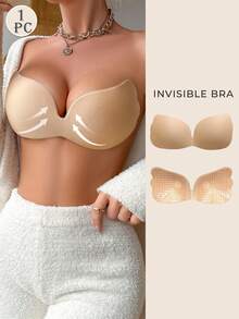 1/2 Pcs Sticky Push Up Bra – Strapless & Backless Self-Adhesive Bra For Women, Breathable & Invisible Support For Dresses, Wedding Gowns & Summer Outfits