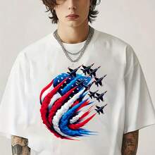 1/2/3PCS Patriotic American Flag Airplane Heat Transfer Template - Red, White, Blue, Fighter Jet And Smoke Trail - Easy Iron-On Application On T-Shirts, Hoodies, Bags, Pillows For Veterans Day, Aviation Enthusiasts - Durable Fabric Decor Gifts, DIY Clothing Decoration, Bold Graphics, Long-Lasting Printing, Apparel Embellishment, Fashionable Customization