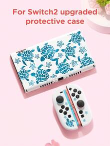 Acessórios do Novo Console de Jogos Switch2 (2025): 1 Peça Organizador de Cabo de Carregador e Dados com Estampa de Tartaruga Marinha/Capa Protetora Compatível com Switch OLED/Switch NS Versão Estendida da Bateria, com Suporte Integrado, Pode Segurar 10 Cartões de Jogo, Portátil para Viagens, Suporte a Choques e Durável Porta Cartões de Jogo e Bolsa para Controle - Multicolorido - Visão 5