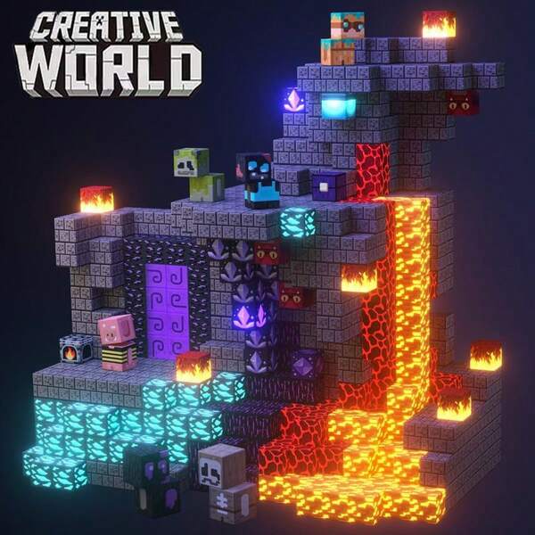 Bloques de construcción magnéticos Mundo de la mina Mundo de la cueva magnética Juego de ladrillos de construcción Cubos de juguete Educación STEM Sensorial 2025 Mejor regalo para niños y niñas de 3+ años