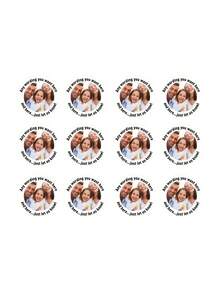 4*4cm 1/20pcs Customized 21-Day Photo Stickers, 21st Birthday Stickers, Personalized Birthday Party Stickers, Baby Shower Stickers - Multicolor - View 10