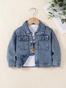 1pc Young Boy Casual Street Style Denim Jacket, New Arrival For Autumn/Winter