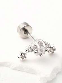 1 件 316L 不锈钢锆石耳钉，时尚优雅的耳饰，男女皆宜 - 彩色 - 查看 26