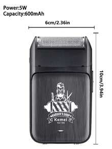 1PC Kemei Portable Men's Electric Foil Shaver Professional Beard Trimmer USB Rechargeable Facial Shaver Barber Reciprocating Shaver & Hair Removal Products, Home Salon Travel Halloween Christmas Gifts