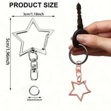 20/40/70个金属弹簧扣钥匙扣，4色旋转钩钥匙圈，带链条和开口环，适用于DIY工艺品、包包装饰、钥匙扣配件