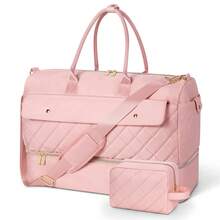 Weekender Tote Bags For Women Travel Bag With Toiletry Makeup Bag High-Capacity With Multi-Pocket Waterproof Mummy Hospitals Christmas New Year Gift For Women Wife Girlfriend - Pink - View 9