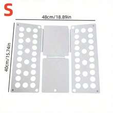 1 件灰色节省空间的服装折叠板，可调节尺寸，塑料，T 恤和裤子文件夹，易于使用，紧凑设计，非常适合快速折叠，衣柜整理器，家庭，宿舍，旅行和存储解决方案