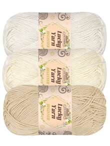 3pcs High Quality 4-Ply 100% Acrylic Yarn, Suitable For DIY Knitting And Crochet Projects - Great For Scarves, Blankets, Sweaters And Rugs - Available In Multiple Colors, Autumn/Winter - Multicolor - View 3