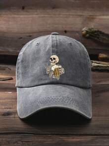 1 In Hình Đầu Lâu Uống Bia Mũ Bóng Chày, Có Thể Điều Chỉnh, Thích Hợp Cho Halloween, Ngoài Trời, Chống Nắng, Lễ Hội - Mũ bóng chày - Xem 17