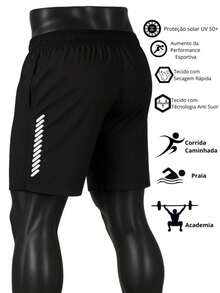 Men's 2-In-1 Running And Gym Sports Shorts – Exclusive Promotion – Lightweight And Comfortable Polyester Fabric With Elastane - màu đen - Xem 2