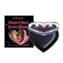 LAKERAIN Black Fairy Thermochromic Blush, Natural Long-Lasting Pigmented Multi-Use Cream Blush, Gothic Face Makeup For Halloween, Masquerade, Costume Party - đen - Xem 12