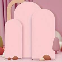 1pc Pink Wedding Arch Backdrop Stand Cover, Chiara Dome Arch Backdrop Stand Cover, Birthday Party Ceremony Decoration, Event Arch Cover, Ceremony Pink Wedding Decor