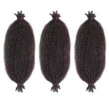 6 paquetes Cabello trenzado africano, extensiones de cabello trenzado africano elástico y con resorte previamente estirado - Marrón oscuro - Ver 13
