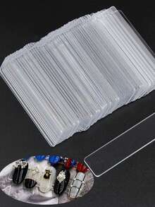 Tablero de exhibición de arte de uñas acrílico - Soporte de exhibición de muestras de color de uñas falsas con adhesivo doble cara, hoja de exhibición de arte de uñas transparente, herramienta de exhibición de arte de uñas para salones de uñas