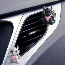 How to Train Your Dragon 2D Plano, Ambientador de Rejilla de Aire Acondicionado de Coche en Negro y Blanco con Diseño de Toothless, Clip para Rejilla de Coche, Decoración de Rejilla Acrílica, Decoración Interior de Coche, Fragancia Aleatoria, Ambientador de Coche, Accesorios Hermosos para el Interior del Coche