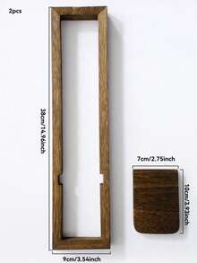 1/2 chiếc kệ gỗ treo tường phong cách mộc mạc cổ điển, màu nâu, thiết kế hình học tối giản, thích hợp trang trí tường phòng khách trong nhà, bệ cửa sổ, kệ lò sưởi, tường vườn ngoài trời (không bao gồm nến) - Nhiều màu - Xem 13
