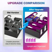 Trading Card Storage Box With Commander Display; 2400+ Deck Box For MTG With Removable Cover;  Card Case Fits Magic TCG PTCG Sports Cards; 24 Dividers 4 Stoppers Black Purple - BlackPurple - 查看 6