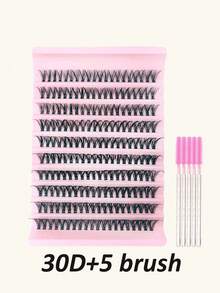 200pcs DIY Eyelash Extension Kit, Individual Lash Clusters, D-Curl, 10pcs/30pcs/40pcs, 10-16mm Mixed Lash Clusters, Includes Lash Glue, Sealant And Eyelash Extension Tools, Easy At-Home Lash Grafting. Eyelash Clusters, Eyelash Clusters, Individual Lashes, False Eyelashes, False Lashes - Black - View 4