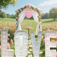 1Pc 92cm / 3FT Light Up Letters Light 3D Digital Design Letter KT Board - Perfect For Thanksgiving, Christmas, New Year's Party ,Party Decorative Light , Birthday & Anniversary & Graduation & Proms & Weddings Parties Celebration Kit, Pre-Cut Paper Foam Board Kit-Warm Light - Yellow - View 4