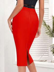 Women's Sexy Back Slit Long Bodycon Skirt