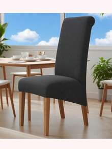 Capa de cadeira grande de 1 peça para sala de jantar, capa protetora elástica para cadeira jacquard - Estilo 2 Preto - Ver 7