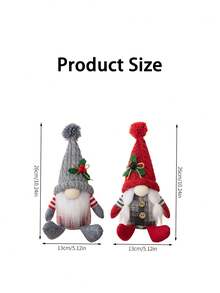 1Pc Nordic Style Seated Gnome Decor Ornament - American Country Design With Santa Claus Shape And Knitting Craft Christmas Decoration For Home Display Knitted Fabric With Filling Material Handmade Detail Festive Tabletop Accent Ideal For Holiday Atmosphere Creation Home Decor Christmas Decorations Room Decor Winter