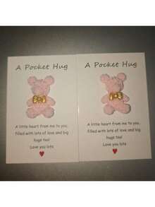 1/6/12 Pieces, Glitter Bear-Shaped Resin Gift, Water Cup Fridge Magnet Decoration DIY Pocket Hug Greeting Card, Rose Flower Little Bear Epoxy Resin Accessories, Cream Glue DIY Hair Accessory Hair Tie Pendant, Halloween Card, Funny Card, Greeting Card