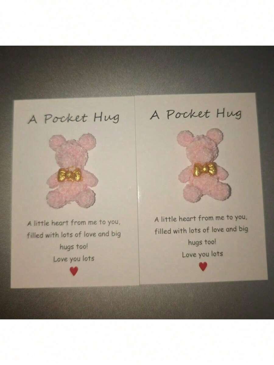 1/6/12 Pieces, Glitter Bear-Shaped Resin Gift, Water Cup Fridge Magnet Decoration DIY Pocket Hug Greeting Card, Rose Flower Little Bear Epoxy Resin Accessories, Cream Glue DIY Hair Accessory Hair Tie Pendant, Halloween Card, Funny Card, Greeting Card