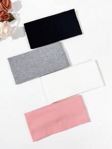 4pcs Women's Fashion Casual Solid Color Knitted Elastic Wide Headbands, Soft & Comfortable Sweat-Absorbent, Suitable For Daily Commute, Fitness, Outdoor Sports, Can Be Matched With Any Occasion Fall Winter Hair Band Hair Accessories For Women For Vacation Outfits Woman Women Bandanas Winter Head Scarf