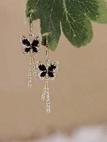 Butterfly Earrings For Women, 2023 New  Fashion Jewelry, High-End Light Luxury Micro-Set Design, Elegant Versatile Statement Earrings For Daily Wear, Party, Wedding Or Anniversary, Chic Unique Gift For Girls & Women - Vàng - Xem 4