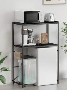 Microwave Stand, Trash Can Rack, Rice Cooker, Microwave Rack, Expandable, Width 60, Width 80cm [Width Expandable 60-80cm] Height 125cm, 8 Levels Of Adjustment, Kitchen Rack, Rice Cooker Rack, Adjustable Shelf, Microwave Board, Washing Machine Rack, Open Rack, Kitchen Storage Rack, Cupboard, Stylish - Black - View 12