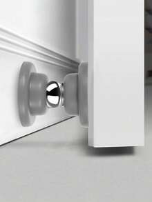 1/2Pcs Strong Magnetic Door Stopper, Magnetic Door Stoppers For Bottom Of Door Magnetic Door Stop, Double-Sided Adhesive Tape,Decorative Matte Black Door Stopper, Noise Reduction Silicone Made, Easy Install No Drilling For Hotels & Homes, Anti-Collision, 3 Options Available - Multicolor - View 9