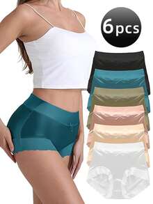 18 Pack High Waist Women's Satin Underwear, Tummy Control Seamless Panties For Women, Full Coverage Butt Lifting Soft Silky Briefs - 彩色 - 查看 9
