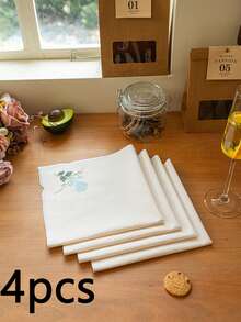 1/4/6pcs Floral Classic Countryside Handkerchief Decorative Placemats