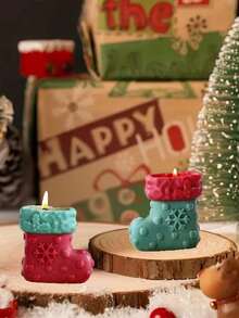 1 meia de Natal, velas perfumadas, presentes de Natal, velas de aniversário natalinas, lembrancinhas, fragrâncias criativas e românticas, adequadas para aniversários, formaturas, festas, Natal, festivais, Dia de Ação de Graças, os melhores presentes, decorações de Natal.