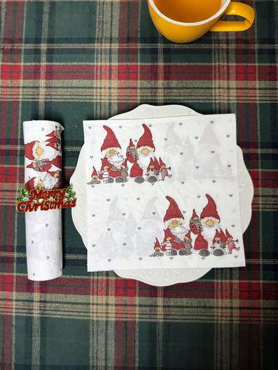 20PCS Christmas Party Napkins,Snowman Decorative Napkins Restaurant Dessert Shop Home Party Supplies For Birthday Christmas Event Dinner Table Decor