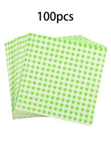 50张/100张/500张防油纸衬垫三明治包装纸，方格蜡纸，4色蜡纸，厨房烘焙纸蛋糕盒衬垫吸油纸格子盘衬垫汉堡面包三明治涂层纸 - 彩色 - 查看 16