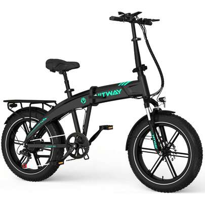  HITWAY 20 * 4.0" Electric Bike, 48V 10.4Ah Battery Up To 50-100KM, 250W Motor Fat Tire E Bike, Foldable Electric Bicycles With 7-Speeds For Adult Commuters
