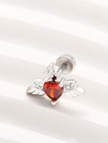 1颗红色系列锆石耳钉，简约耳骨穿刺饰品，男女皆宜 - 彩色 - 查看 22