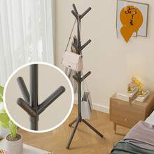 1pc Elegant Minimalist Freestanding Coat Rack, Stylish Single Rod Hat Stand, Versatile Bedroom Clothes Hanger, Modern Tree-Shaped Garment Rack Forntryway, Perfect Forrganizing Outerwear And Accessories, Ideal Forontemporary Home Décor, Enhances Space With Functional Design, Great Foreasonal Wardrobe Changes And Holiday Hosting