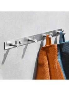 MiLaiWP Cabideiro de aço inoxidável com ganchos de parede, cabideiro para roupas de alta resistência, ganchos de parede de capacidade extra grande, cabideiro de parede de dupla utilização com furadeira/adesivo, cabideiro com ganchos de 4/5/6 níveis