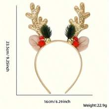 1 Peça Suprimentos de Natal, Clipe de Chifre de Rena Brilhante, Acessório de Cabelo para Festa, Decoração para Criar Atmosfera Festiva, Tiara, Faixa de Cabelo, Arco de Cabelo