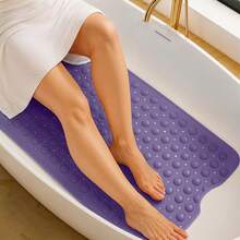 1pc Bath Mat - Lux Decor Non-Slip Durable PVC Tub Mat With Suction Cups And Drainage Holes - 40x16 Inches- For Shower And Bathtub Comfort, Roll-Up Storage, Home Decor, Back To School, Graduation Gifts-, Spring Cleaning Upgrade, Valentine's Day Spa Feel, Safety First, Quick Dry Surface, Mold Resistant, Easy Clean, Comfortable Standing, Shower Essential, Bathtub Safety, Bathroom Upgrade, Daily Use Mat, Home Basic, Family Use, Everyday Living - 紫色 - 查看 12