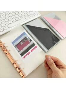 1 Pack 5pcs A5 A6 A7 Binder Storage Bags, Binder Accessories, Durable PP Ticket & Coin Organizer Bags, Monthly & Yearly Planner Storage Bags - Rectangle - View 2